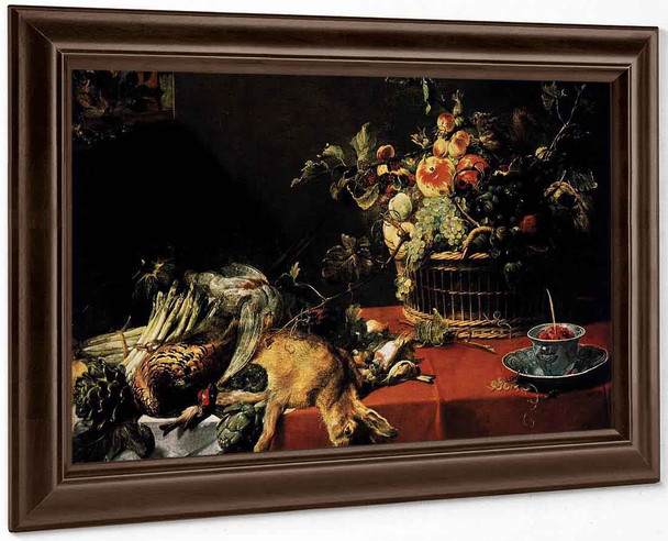Still Life With Fruit Basket Game By Frans Snyders Print or Oil Painting Reproduction Cutler Miles.