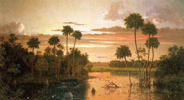 The Great Florida Sunset By Martin Johnson Heade