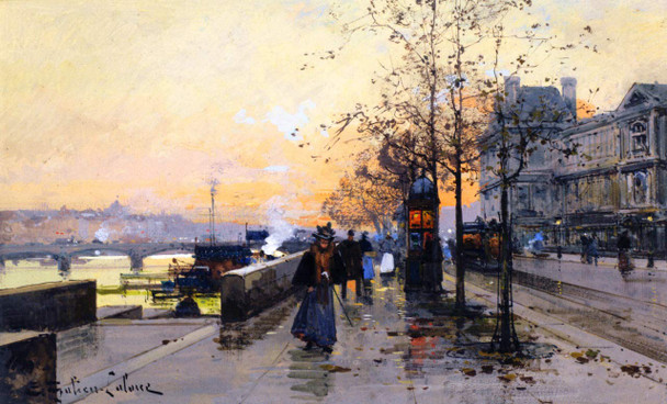 The Quays By Eugene Galien Laloue