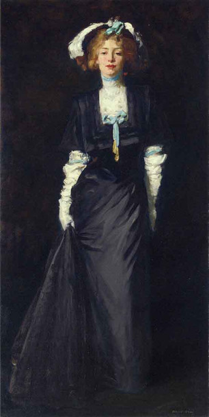 Jessica Penn In Black With White Plumes By Robert Henri