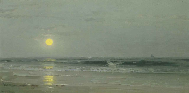 Moonrise Over The Beach By William Trost Richards By William Trost Richards