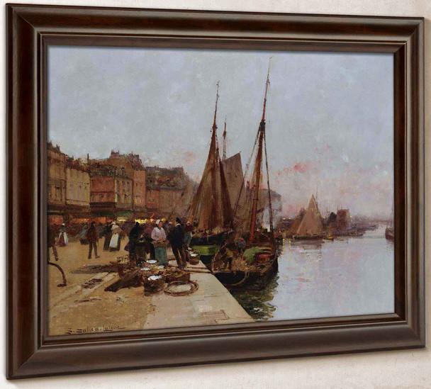 On The Quayside by Eugene Galien Laloue
