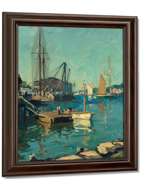 Bright Day In Gloucester Harbor By Emile Albert Gruppe by Emile Albert Gruppe