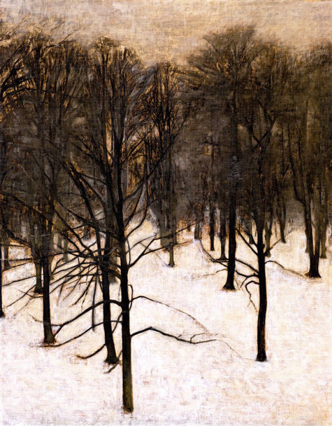 Landscape In The Snow By Vilhelm Hammershoi  By Vilhelm Hammershoi