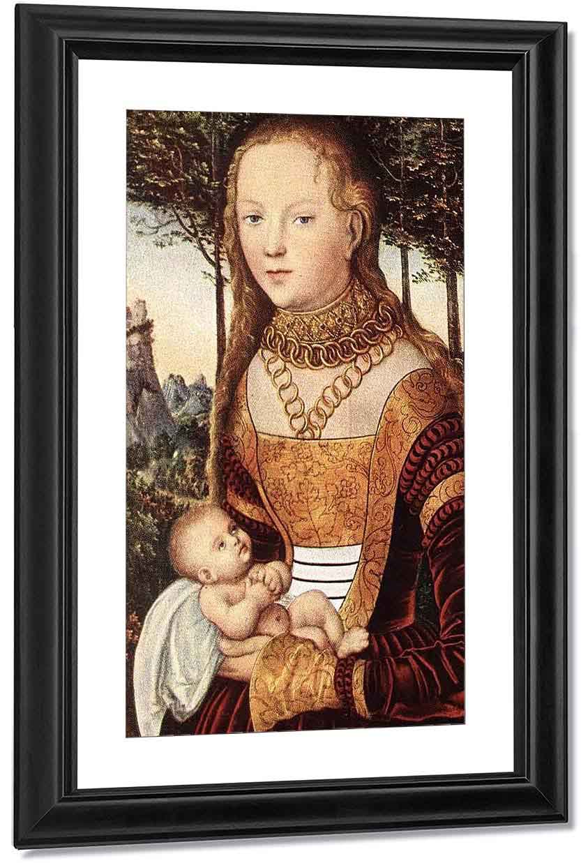 Young Mother With Child By Lucas Cranach The Elder Print Or Painting Reproduction