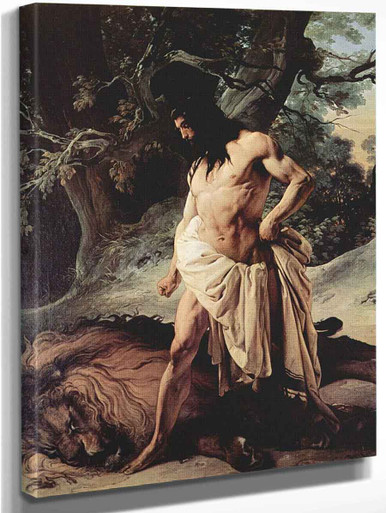 Samson And The Lion By Francesco Paolo Hayez Art Reproduction from