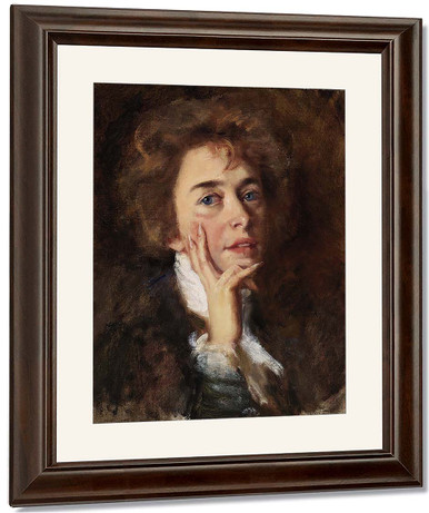 Self Portrait With Jabot By Alice Pike Barney Reproduction Self portrait in painting robe by alice pike barney. cutler miles art gallery