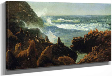Sea Lions, Farallon Islands By Albert Bierstadt Print or Oil