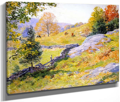 Hillside Pastures By Willard Leroy Metcalf Print or Painting