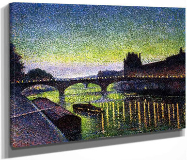 The Louvre And Pont Du Carrousel Night Effect By Maximilien Luce