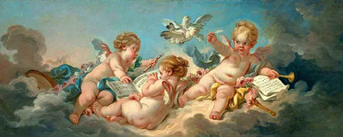 Reproduction Putti Putti Making Music By Francois Boucher Art Reproduction from Cutler Miles.