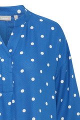 Blue Dress with White Polka Dots