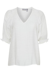 White Ruffled Sleeves Top