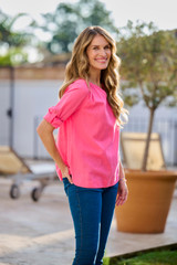 Pink Blouse With Short Sleeves