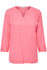 Pink Blouse With Short Sleeves