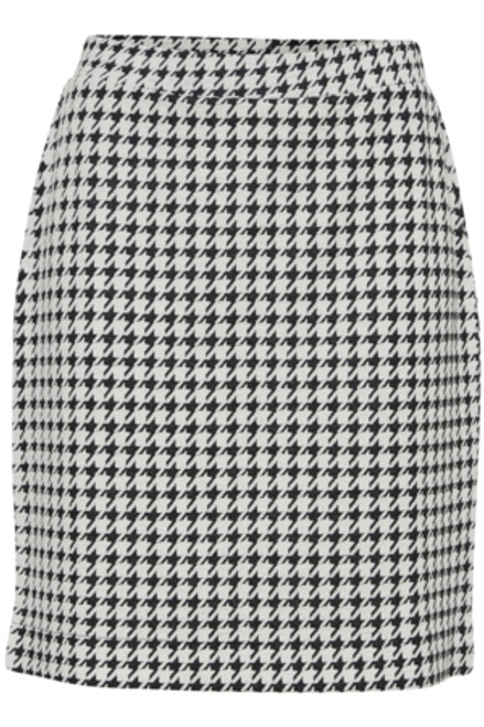 Black and White Hounds Tooth Skirt
