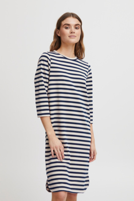 Striped Black and White T-Shirt Dress