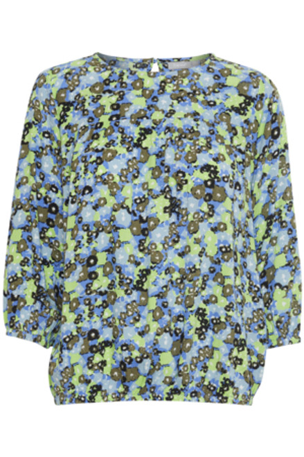 Blue and Green Floral Blouse