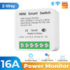 Tuya Zigbee / WiFi MiNi Smart Switch With Power Monitor 16A 2-way Control Timer Breaker Relay Work With Alexa Google Home Alice