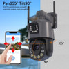 50X Zoom PTZ 6MP 4K Wi-Fi Surveillance IP Camera Warning Light Color Night Vision Human Detect Smart Home Outdoor Security Cam