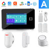 Camaroca Tuya WiFi Alarm System GSM Smart Home Security Wireless Sensor Touch Screen Fingerprint Alarm Kit Works With Alexa