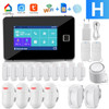 Camaroca Tuya WiFi Alarm System GSM Smart Home Security Wireless Sensor Touch Screen Fingerprint Alarm Kit Works With Alexa