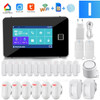 Camaroca Tuya WiFi Alarm System GSM Smart Home Security Wireless Sensor Touch Screen Fingerprint Alarm Kit Works With Alexa