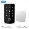 NFC Bluetooth Tuya APP Backlight Touch 13.56Mhz RFID Card Access Control Keypad Door Lock Opener WG Output IP66 Watreproof