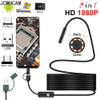 Full HD 1080p Endoscope Camera MicroUsb Type-C Android Smartphone 2M 5M 10m Hard Flexible Wire 8mm Endoscopy Camera Inspection