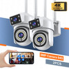 8MP Dual Lens IP Wifi Camera 1/4PCS Security Surveillance PTZ Dual Screen Video Full Color Night Vision Outdoor Cameras 8x Zoom