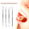 4PCS/Set Tartar Scraper Scaler Plaque Remover Teeth Cleaning Tools Dentist Dental Hygiene Instruments Kit Oral Care Tool