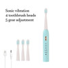 Sonic Electric Toothbrush For Adults Whitening Timer Soft Hair IPX7 Waterproof 5-gear Mode USB Charging Teeth Brush 4 Colors