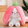 18cm Cosplay Strawberry Carrot Rabbit Plush Toy Stuffed Creative Bag into Fruit Transform Baby Cuddly Bunny Plushie Doll For Kid