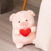 Kawaii Fluffy Valentine Peluche Toy Pink Pig Cuddly Plushie Stuffed Hug Red Heart Piggy Animals Gift for Girl Boy Cute Doll Toys