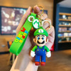 Super Mario Bros 3D Cartoon Keychain Accesorios Schoolbag Pendant Key Bag Decoration Collection Ornament Kids Toys Birthday Gift