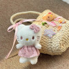 Kawaii Sanrio Hello Kitty Plush Doll Pendant Creative Love Buckle Keychain Bag Pendant Phone Hanging Keyring Accessories Gifts