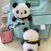 Korean Style Cute Panda Keychain Plush Stuffed Key Ring Bag Pendant Couple Kids Christmas Gift Jewelry