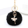 Dancing Girl Plush toys Keychain With Large Pompom Charm Cute Plush Ball Key Chain For Women Car Bag Key Holder Girl Accessories