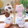 Soft Teddy Bear Keychain Plush Rabbit Pendant Keychain DIY Trinket Kids Stuffed Animal Toys Bag Car Accessories
