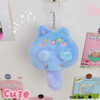Squeak Long Tailed Cat Plush Keychain Cartoon Cute Soft Stuffed Cat Keyring Pendant 12CM Cat Soft Tail Plush Toy Home Decor
