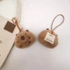 Cartoon Capybara Plush Keychain Cute Toys Soft Bag Name Tag Plush Stuffed Guinea Pig Pendant Couple