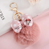 Disney Minnie Mickey Mouse Plush Keychains Cartoon Polka Dot Bow Pom-Pom Key Ring Pendant Car Bag Ornament Girl Child Gift Toy