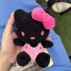 Ins Hello Kitty Sanrio Keychain Black Hello Kitty Plush Pendant Anime Doll Yk2 Stuffed Keyring Children Toys Girl Christmas Gift