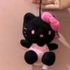 Ins Hello Kitty Sanrio Keychain Black Hello Kitty Plush Pendant Anime Doll Yk2 Stuffed Keyring Children Toys Girl Christmas Gift