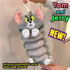 Tom And Jerry Spring Plush Toy Keychain Key Rings Kawaii Tom Cartoon Plushie Stuffed Action Figure Doll Toys For Kids Gift