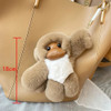 Lucky Little Monkey Cute Rex Rabbit Hair Long Arm Monkey Car Keychain Pendant Cute Plush Doll Bookbag Pendant Gift