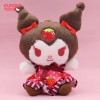 Sanrio Plush Doll Pendant Cartoon Strawberry Series Kawaii Kuromi Melody Cinnamoroll Keychain Pendant Bag Decor for Girls Gifts