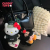 Hello Kitty Plush Keychain Cartoon Baseball Cap Style Soft Cotton Bag Decor Kawaii Hello Kitty Plush Pendant for Child Girl Gift