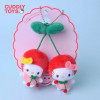 Kawaii Kitty Plush Pendant Cartoon Cherry Series Soft Pp Cotton Kuromi Hello Kitty Plush Keychain Pendant for Children Girl Gift
