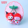 Kawaii Kitty Plush Pendant Cartoon Cherry Series Soft Pp Cotton Kuromi Hello Kitty Plush Keychain Pendant for Children Girl Gift